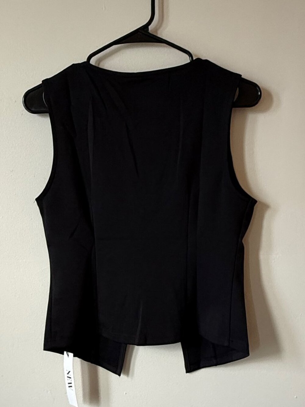 Women's Black Front Tie Vest - Picture 2 of 3